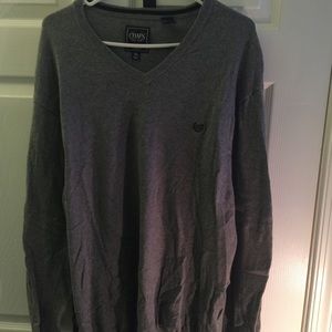 XL Grey Chaps V neck Sweater