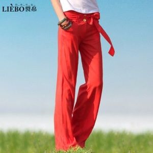 Linen Wide-Leg Pants