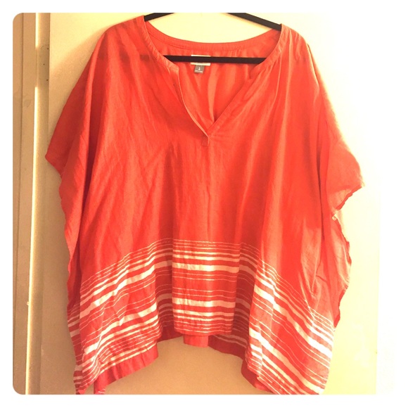 Coral poncho top