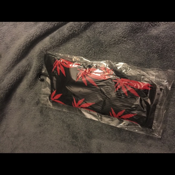 Brand New Red and Black Weed Socks