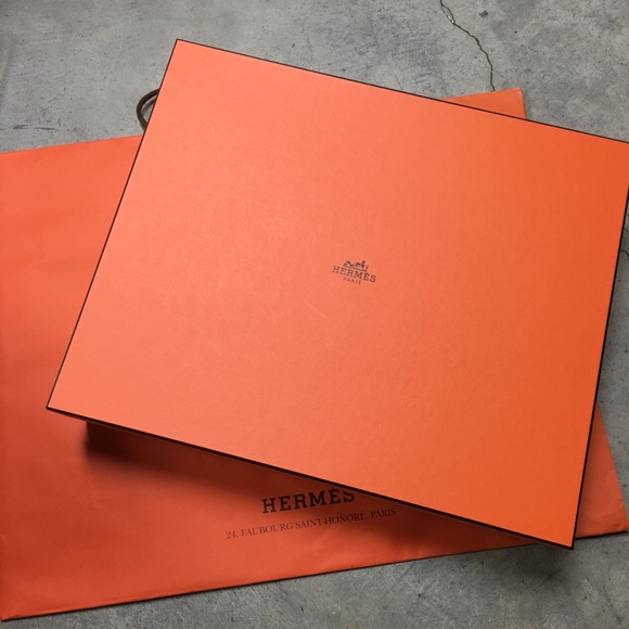 Authentic Hermes bag box with shopper bag