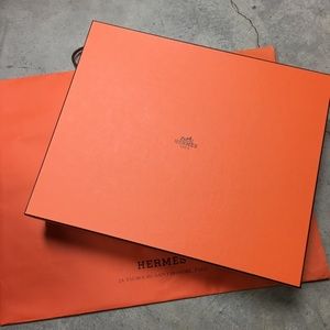Authentic Hermes bag box with shopper bag
