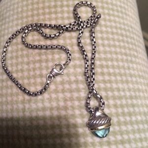 David yurman blue topaz acorn pendant necklace