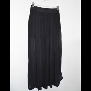 MNG Black Chiffon Maxi Skirt
