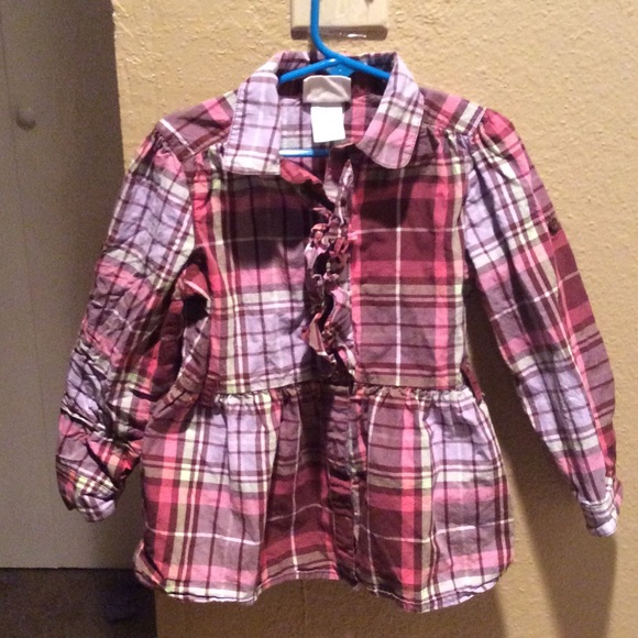 Girls Button down Ruffle top