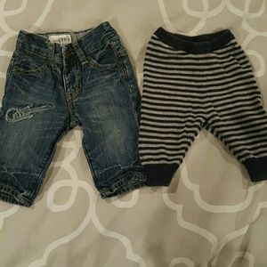 Gap Baby Jean's and Striped Joggers
