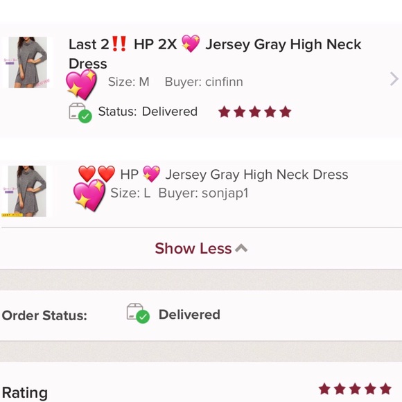 HP 2X 💖 Jersey Gray High Neck Dress - Picture 5 of 5
