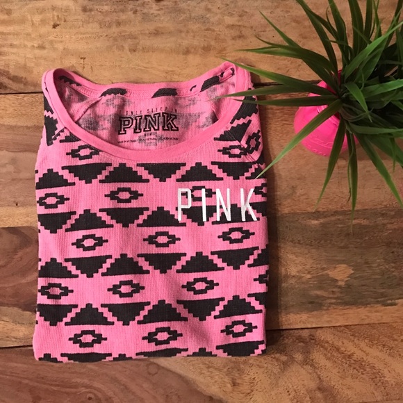 PINK Victoria's Secret Tops - PINK long sleeve Aztec sleep shirt VS Medium