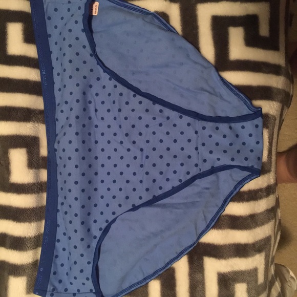 VS blue polka dot underwear