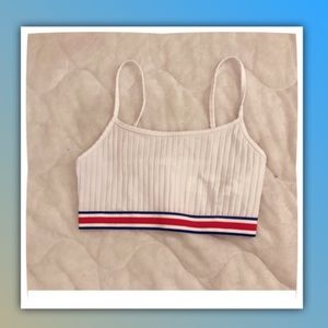 American Flag Elastic Ribbed Crop Top