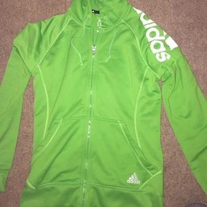 Adidas green hooded sweater