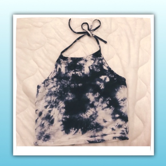 Brandy Melville Tie Dye Halter Tie Back Crop Top