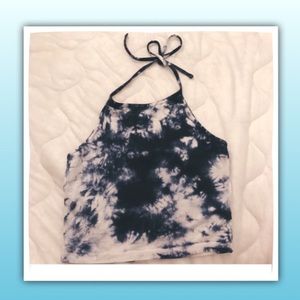 Brandy Melville Tie Dye Halter Tie Back Crop Top