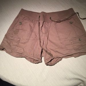 Brown soft cotton cargo shorts