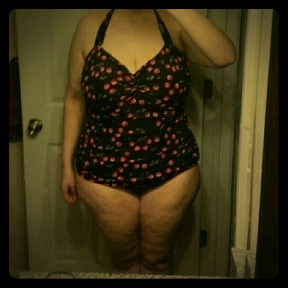 NWOT Cherry halter retro one piece