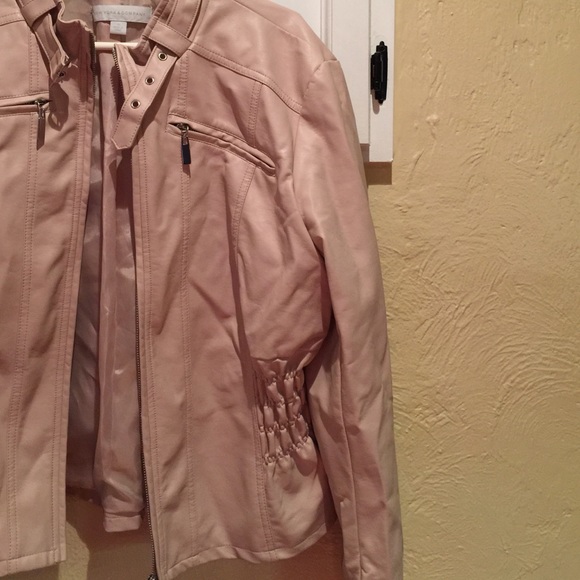 Faux leather coat. Worn once. Lined.