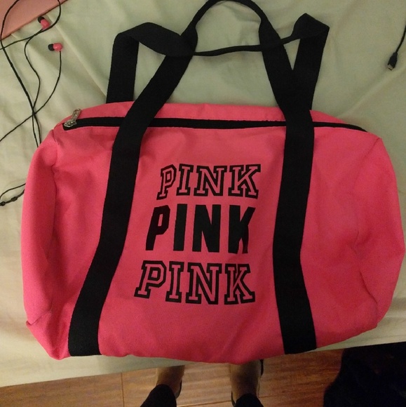Pink duffle bag