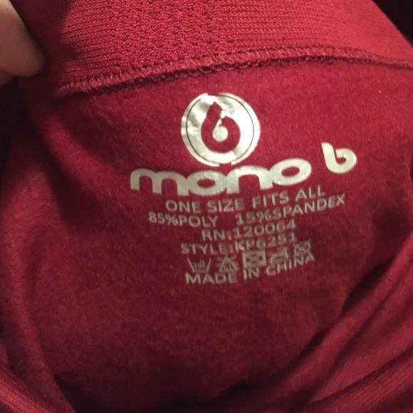 Sale! NWT Burgundy high waisted fleece leggings - Picture 2 of 3