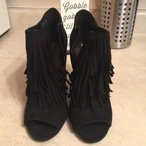 Fringe suede bootie heels-ALDO