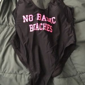 Boohoo one piece "no basic beaches"