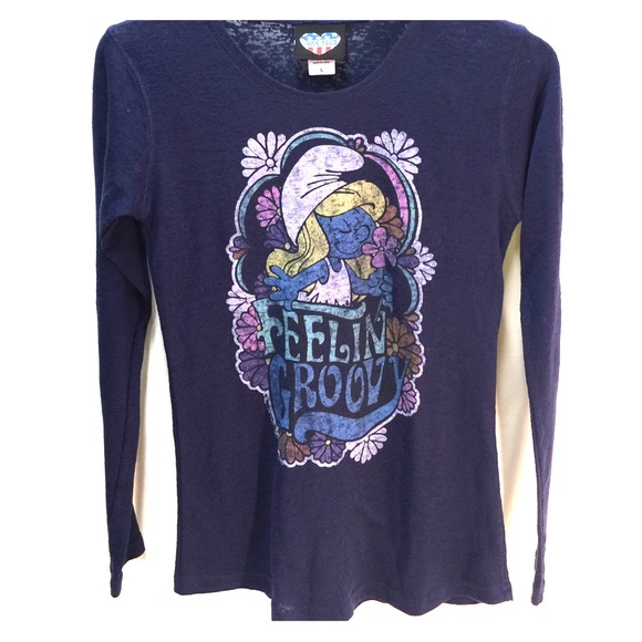 Junk Food Smurfette Feeling Groovy L/S T
