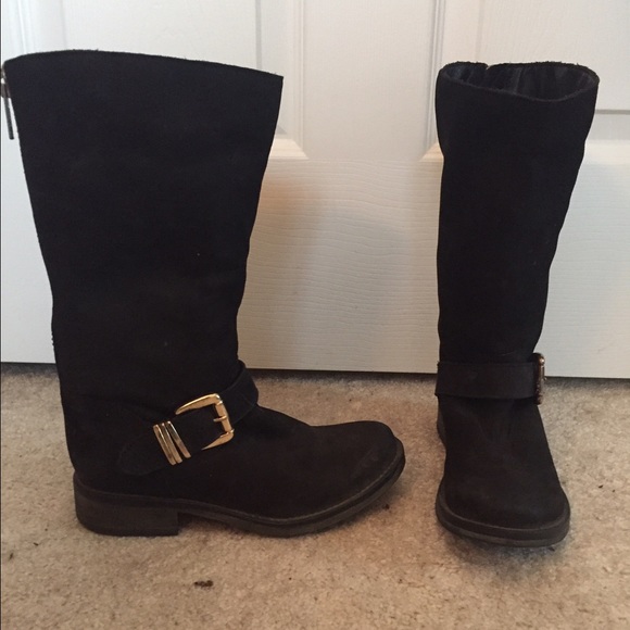 Steve Madden Fabiana Gold Combat Boot