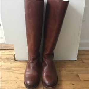 Frye Melissa Button Back Zip Boots in Cognac