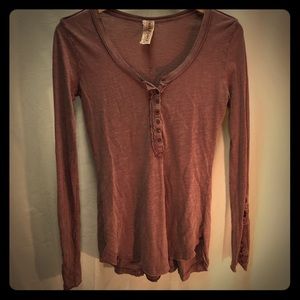 Free People L/S Vintage Looking Top 100% Cotton