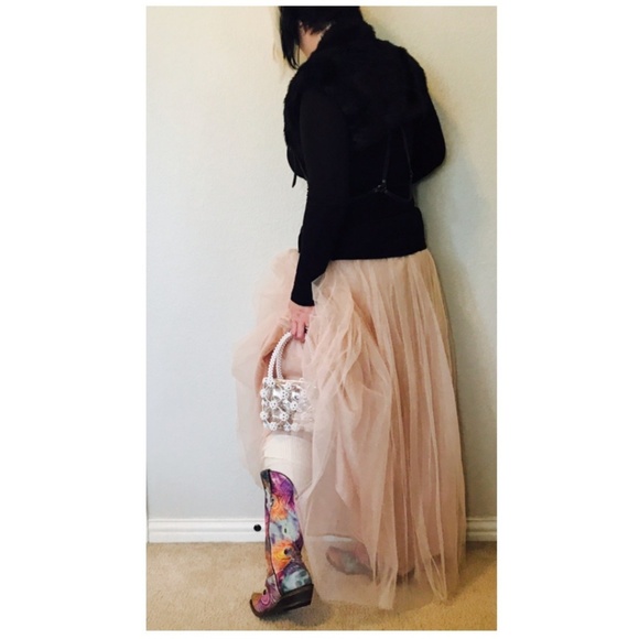 Stunning Western Leather Peacock Cowgirl Boots - Picture 6 of 8