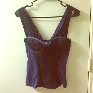 Navy-Blue Lace Top by Claudia Rabelo