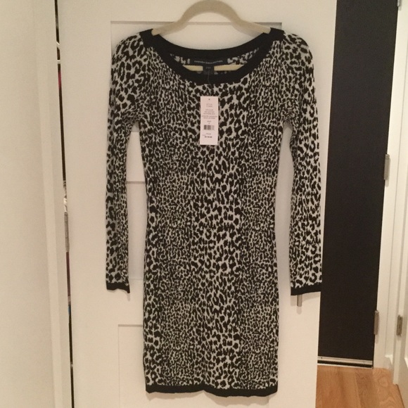French Connection leopard sweater dress NWT