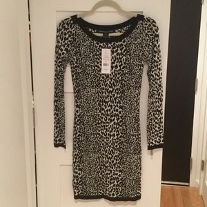 French Connection leopard sweater dress NWT