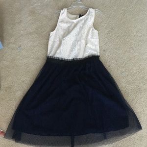 White and navy dress