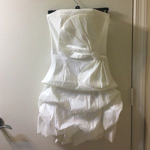 White strapless cocktail dress