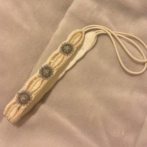 Cream Beaded Headband