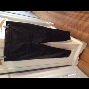 Faux leather leggings.