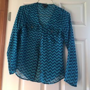 Chevron Navy Blouse