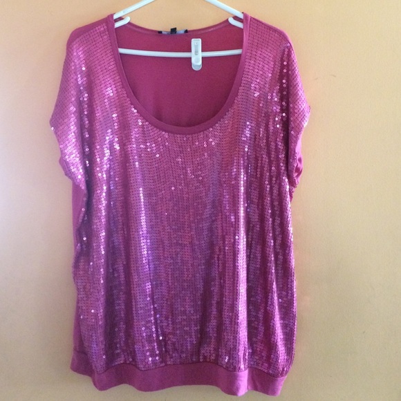 Express Tops - EXPRESS Women's large pink sequin top