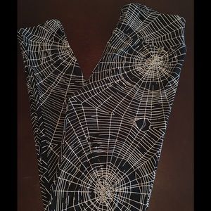 Lularoe OS Black Spider Webs Halloween NWOT