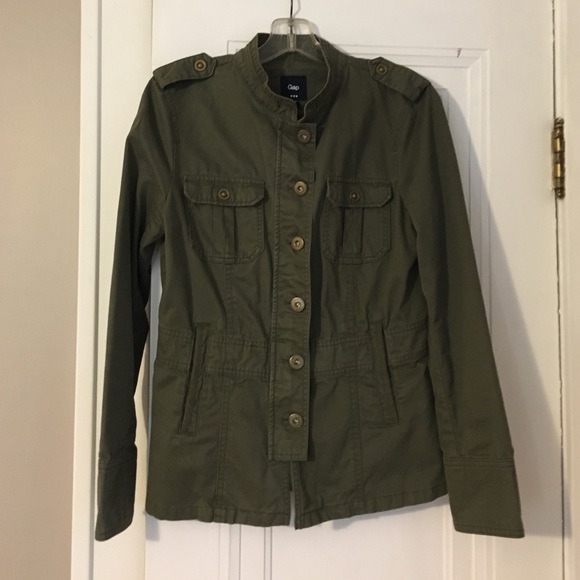 Gap olive Green military style jacket M
