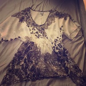 Sheer, 3/4 sleeve blouse