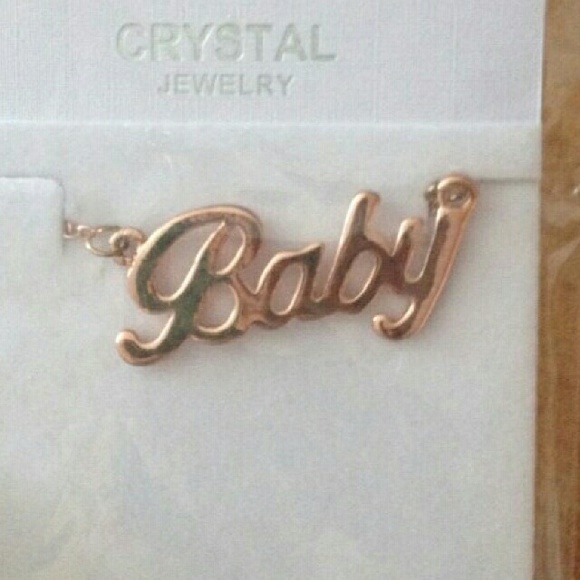 Rose Gold Baby Necklace w/ Chain - 18k Gold Plated - Picture 2 of 2