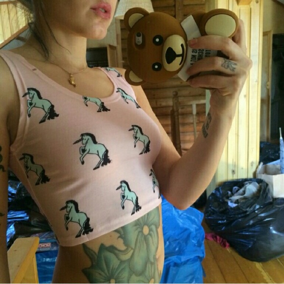Majestic Unicorn Crop Top - One Size - Picture 2 of 2
