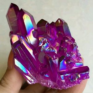 224g Large Purple Rainbow Aura Quartz Crystal Bism