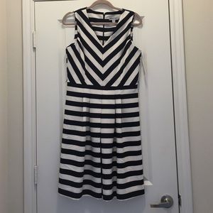 Navy/White Striped Dress