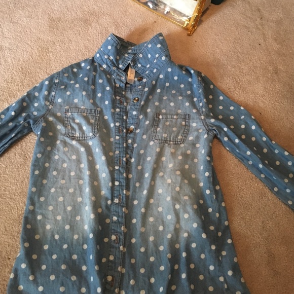 Polka dot collared shirt