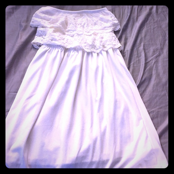 White strapless summer dress
