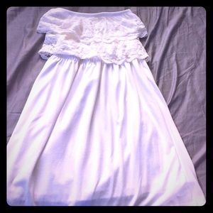 White strapless summer dress