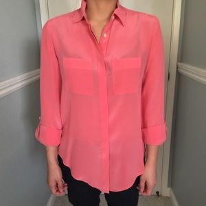 Ann Taylor - Coral collared button down shirt