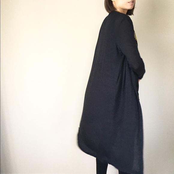 Soft Luxe long duster cardigan in Black. Sold out - Picture 2 of 4